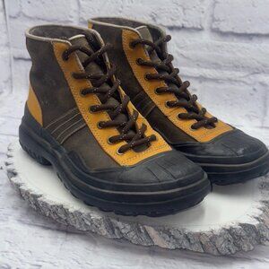 Clarks Womens Sz 7 Leather Waterproof Mucker Duck Boots Weatherproof Lace Up